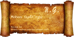 Mohos György névjegykártya