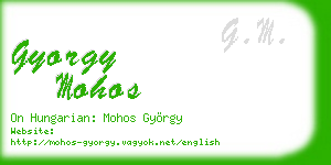gyorgy mohos business card