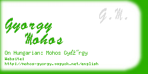 gyorgy mohos business card